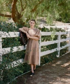 Town Clothes Quince Dress Camel Linen