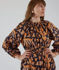 Modern Weaving Stone Drop Sphere Earring Light Wood Opalite