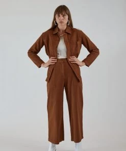 First Rite Cargo Trouser Ginger Herringbone Pants