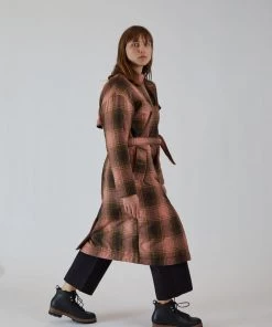 Rachel Comey Era Coat Pink Bottiglia Check Outerwear