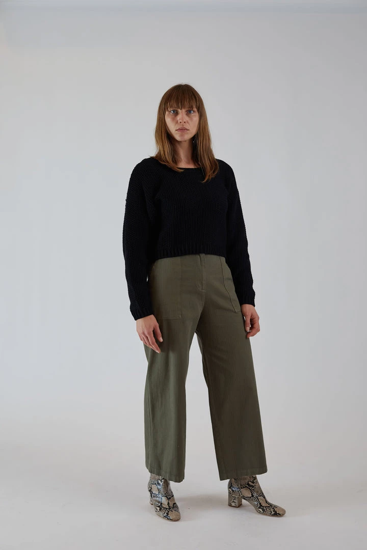 First Rite Cargo Trouser Olive Herringbone 4 First Rite Cargo Trouser Olive Herringbone