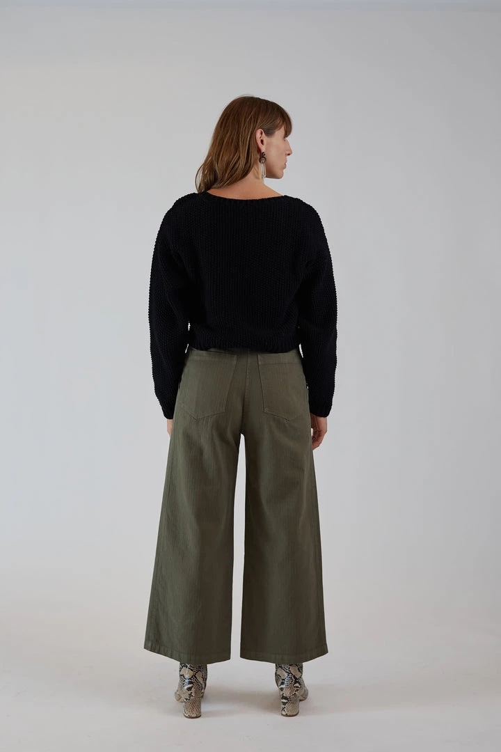 First Rite Cargo Trouser Olive Herringbone 5 First Rite Cargo Trouser Olive Herringbone