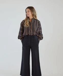 First Rite Cargo Trouser Black Herringbone Pants