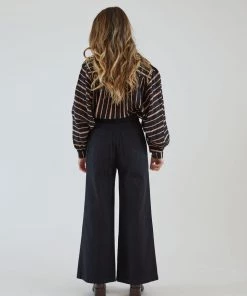 First Rite Cargo Trouser Black Herringbone Pants