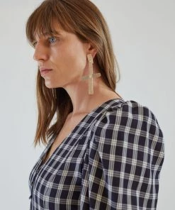 Annie Costello Brown La Cruz Earrings Silver Jewelry