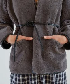 Rachel Comey Herald Coat Charcoal Shearling Outerwear