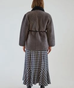 Rachel Comey Herald Coat Charcoal Shearling Outerwear