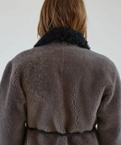 Rachel Comey Herald Coat Charcoal Shearling Outerwear