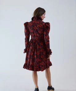 Batsheva Prairie Dress Red Grape Dresses