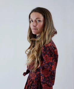 Batsheva Prairie Dress Red Grape Dresses