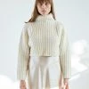 Shaina Mote Sweaters Crop Turtleneck Crema