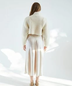Shaina Mote Sweaters Crop Turtleneck Crema