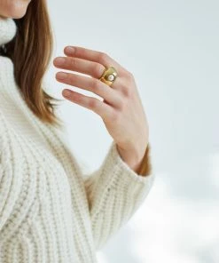 Leigh Miller Pearl Roller Ring Brass