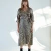 No.6 Dresses Georgia Wrap Dress Leopard Charmeuse