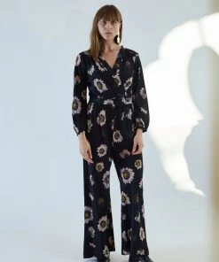 No.6 August Wrap Jumpsuit Black Autumn Daisy Jumpsuits