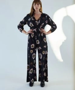 No.6 August Wrap Jumpsuit Black Autumn Daisy Jumpsuits