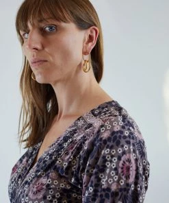 Annie Costello Brown Sidewalk Earrings Gold