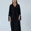 Natalie Martin Dresses Danika Long Sleeve Dress Black Silk