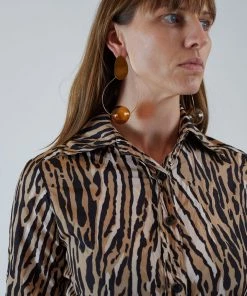 Modern Weaving Jewelry Orb Hoops Amber And Light Amber Brass