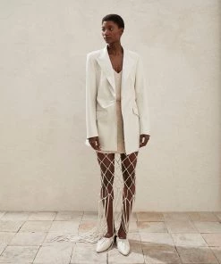 Nanushka Blair Fitted Blazer Off White