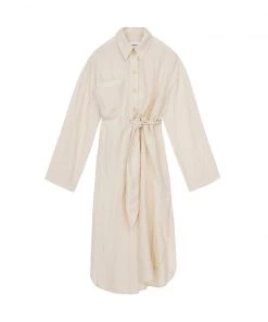 Nanushka Mona Shirt Dress Creme Dresses