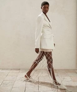 Nanushka Blair Fitted Blazer Off White