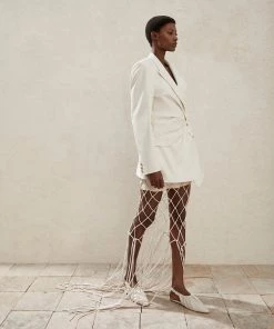 Nanushka Blair Fitted Blazer Off White