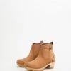 No.6 5" Buckle Boot On Mid Heel Honey