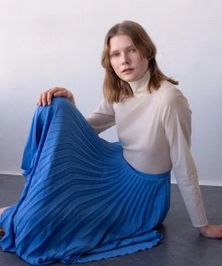 Shaina Mote Skirts Aster Skirt Antique Blue Satin