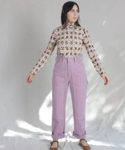No.6 Shirts And Blouses Scout Turtleneck White And Tan Trellis