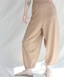 Cordera Soft Cotton Knit Pants Nougat New Arrivals