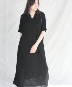 Cordera New Arrivals Linen Dress Black