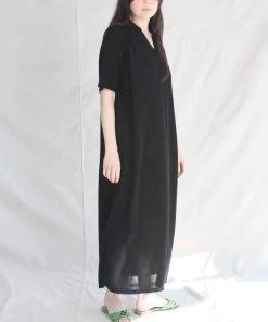 Cordera New Arrivals Linen Dress Black