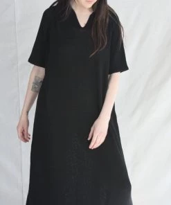 Cordera New Arrivals Linen Dress Black