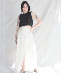 Cordera New Arrivals Linen Long Skirt Natural