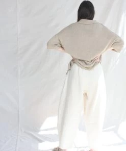 Cordera New Arrivals Linen Curved Pants Natural