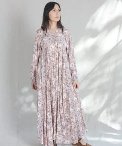 Natalie Martin Fiore Maxi Dress Vintage Flowers Amethyst