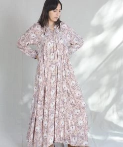 Natalie Martin Fiore Maxi Dress Vintage Flowers Amethyst