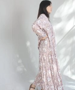 Natalie Martin Fiore Maxi Dress Vintage Flowers Amethyst