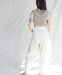 Cordera New Arrivals Linen Curved Pants Natural