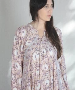 Natalie Martin Fiore Maxi Dress Vintage Flowers Amethyst