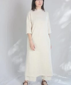 Lauren Manoogian Facil Crewneck Dress Ecru Flax Sale