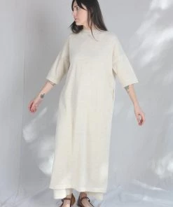 Lauren Manoogian Facil Crewneck Dress Ecru Flax Sale