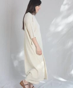 Lauren Manoogian Facil Crewneck Dress Ecru Flax Sale