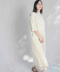 Lauren Manoogian Facil Crewneck Dress Ecru Flax Sale