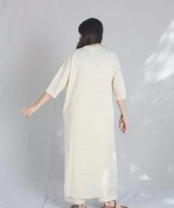 Lauren Manoogian Facil Crewneck Dress Ecru Flax Sale