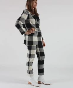 Mara Hoffman Tatum Jacket Black And Cream Plaid Jackets
