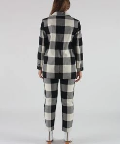 Mara Hoffman Tatum Jacket Black And Cream Plaid Jackets