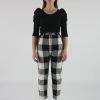Mara Hoffman Dita Pant Black And Cream Plaid Pants