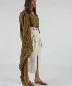 Shaina Mote Shirts And Blouses Shawl Blouse Ochre